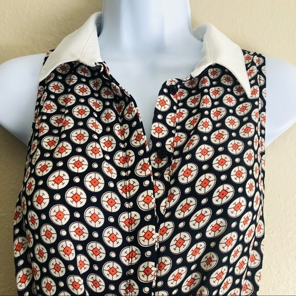 Maison Jules Printed Pleaded Buttons Down Dress S - Picture 9 of 16